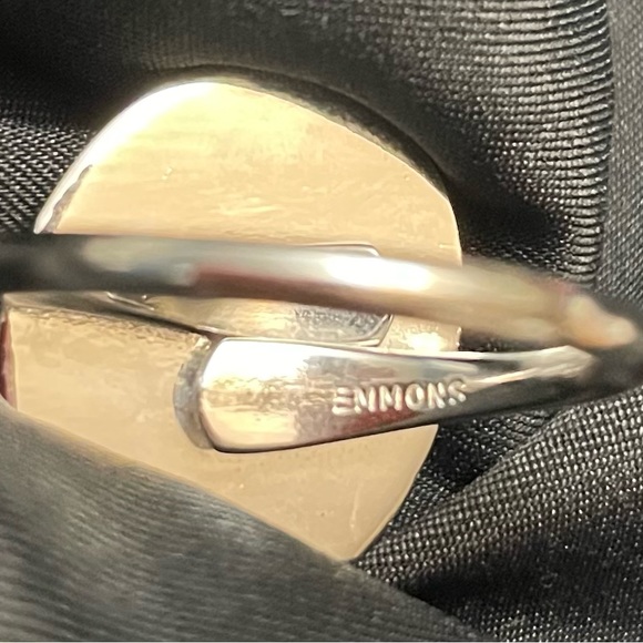 Vintage Victorian Style Silver Tone Hinged Cuff Bracelet w/Matching Emmons Ring - Picture 13 of 15